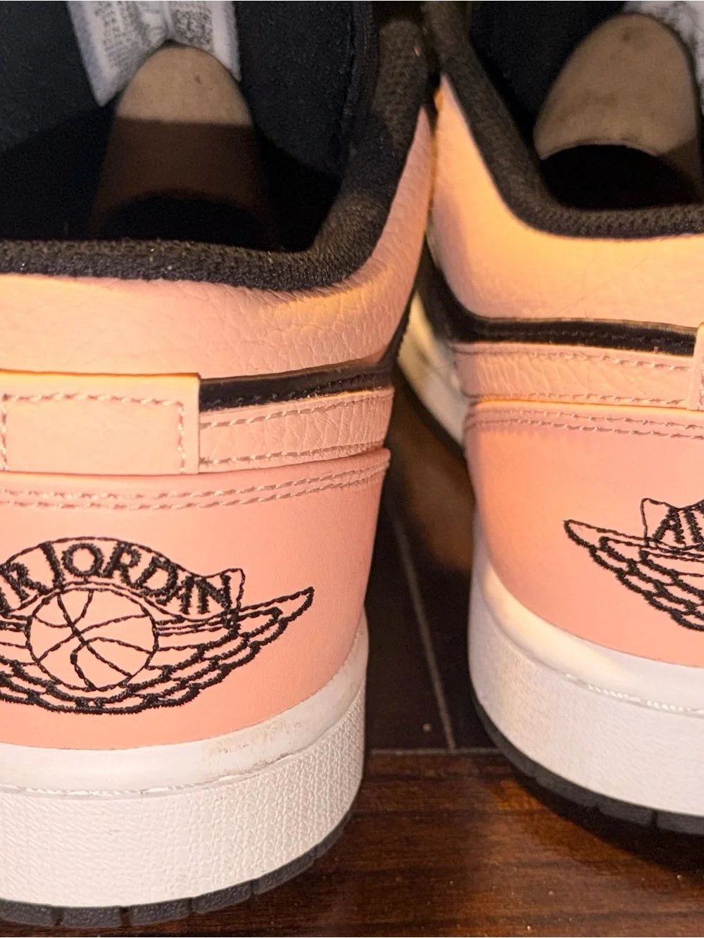 Jordan Men’s Black & Peach Low-Top Sneakers - Picture 5 of 9